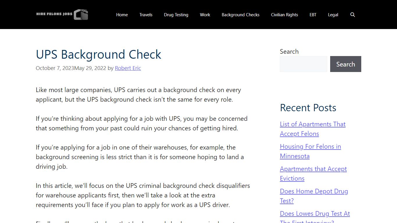 UPS Background Check Disqualifiers 2023 - How It Works - Hire Felons Jobs